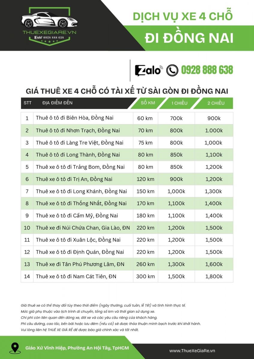 cho thuê xe 4 chỗ đi Đồng Nai, thuê xe 4 chỗ Đồng Nai, thuê xe du lịch Đồng Nai, thuê xe đi Đức Mẹ Núi Cúi, thuê xe 4 chỗ gia đình đi Đồng Nai, thuê xe công tác Đồng Nai, thuê xe 4 chỗ liên tỉnh, dịch vụ thuê xe Đồng Nai