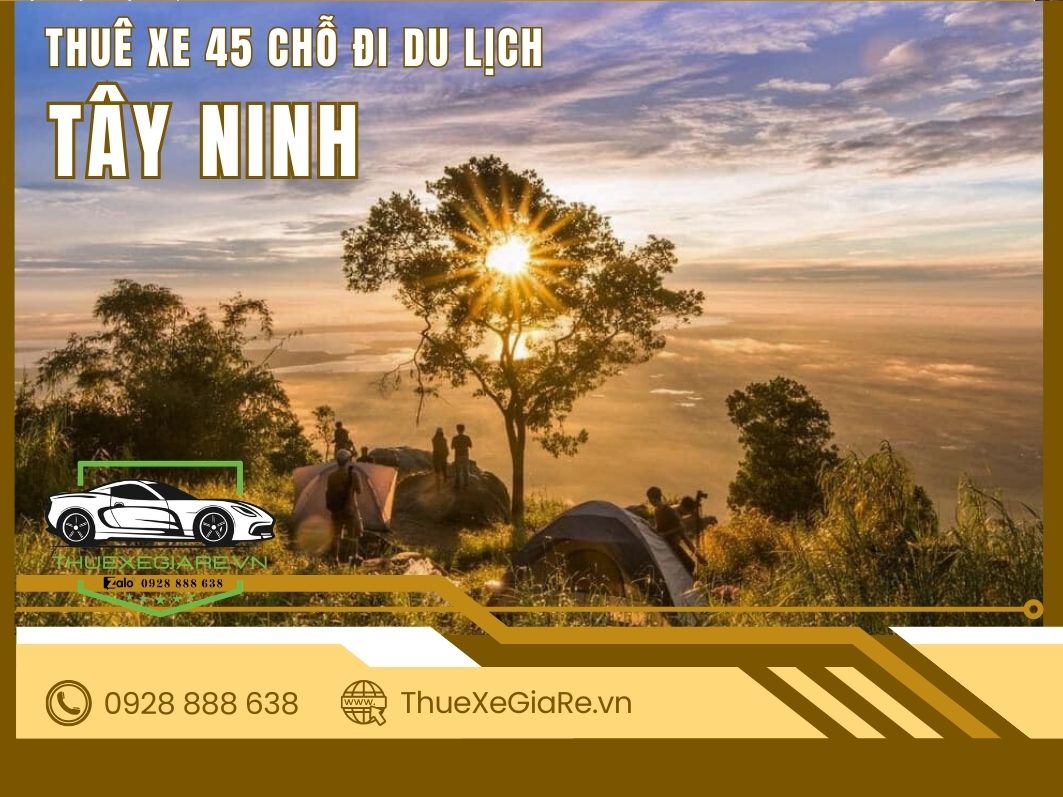 Xe du lịch 45 chỗ đời mới phục vụ đoàn khách tham quan và hành hương Tây Ninh từ TP.HCM đến Núi Bà Đen, Tòa Thánh Cao Đài, Hồ Dầu Tiếng và các địa điểm du lịch nổi tiếng.